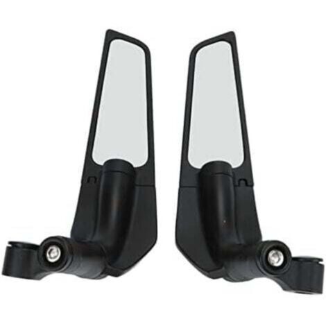 (Paquet de 2) Rétroviseur de moto rétroviseur modifié à aile fixe grand miroir adapté au rétroviseur à couteau à vent Kawasaki Yamaha (1/4)