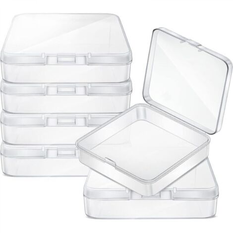 Boîte de rangement en plastique transparent pour recueillir divers petits objets, paquet de 6 (8,5 x 6 x 2,5 cm) (1/4)