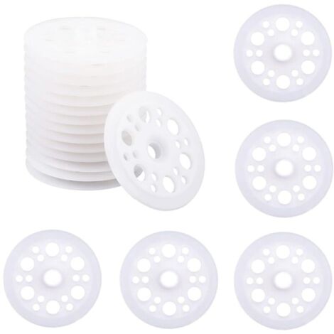 100 Rondelles en Plastique de 46mm, Rondelles en Polypropylène et Mousse pour la Fixation et le Support des Panneaux Isolants (1/4)