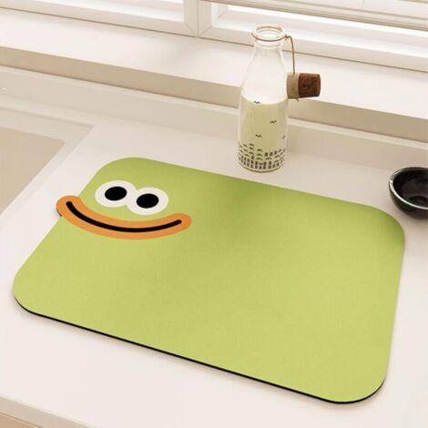 Tapis de séchage de vaisselle pour comptoir de cuisine, résistant à la chaleur, tapis d'égouttage, vert,4050cm (1/4)