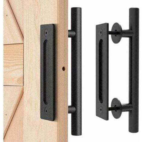 Poignées de porte de grange 2 pièces, poignées de porte coulissantes, poignées de porte de grange robustes, poignées de garage (1/4)