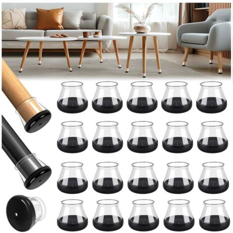28 Pièces Protection Pied de Chaise,Roud Petit Silicone Patin Protège Pied de Chaise,Patins de Pieds de Chaise pour Moquette(Fit: 13-20mm) (1/4)