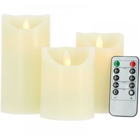Lot de 3 bougies LED à flamme vacillante avec télécommande (1/4)