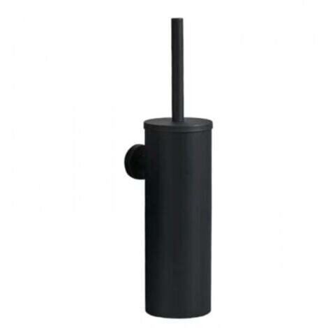 Brosse de toilette noire 1 pièce avec support mural pour salle de bain en acier inoxydable (1/4)