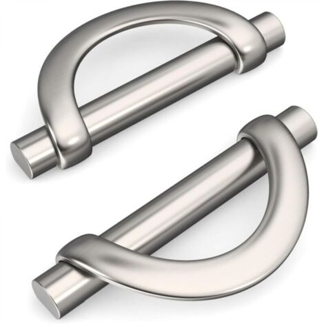 Poignée de meuble de cuisine argentée, 2 pièces, avec vis, en alliage de zinc, idéale pour les bureaux et les tiroirs, espacement des trous : 96 mm (1/4)