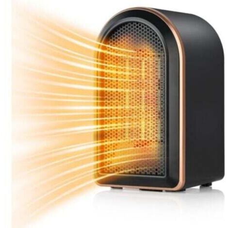Chauffage d'appoint électrique, radiateur soufflant céramique PTC 1200 W avec Thermostat, 2 réglages de température,Convient pour Salon, Chambre,Bureau(noir) (1/4)