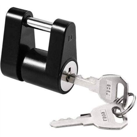 Verrou d'attelage de remorque noir, diamètre 6,35 mm, portée 19 mm, pour remorqueur, bateau, camping-car, camion, voiture (1 paquet, noir) (1/4)