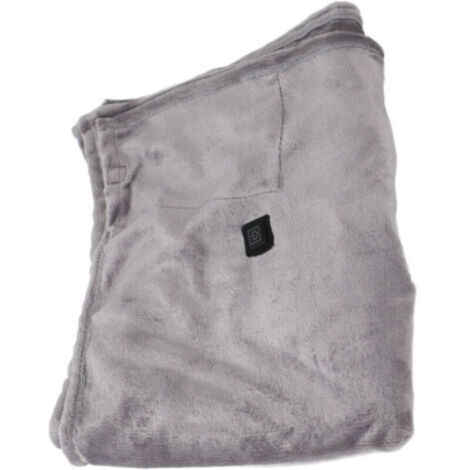 Couverture chauffante USB légère en flanelle corail pour l'hiver Gris clair