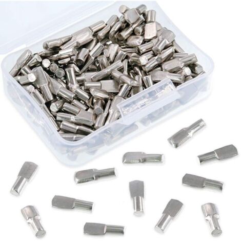 Lot de 150 supports d'étagère de 5 mm, en forme de cuillère nickelée, parfaits pour armoire, centres de divertissement (1/4)