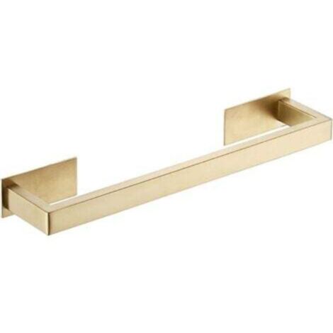 (35,5 cm)Porte-Serviettes Autocollant en Acier Inoxydable pour Salle de Bain avec Barre Simple Motif carré Doré brossé (1/4)