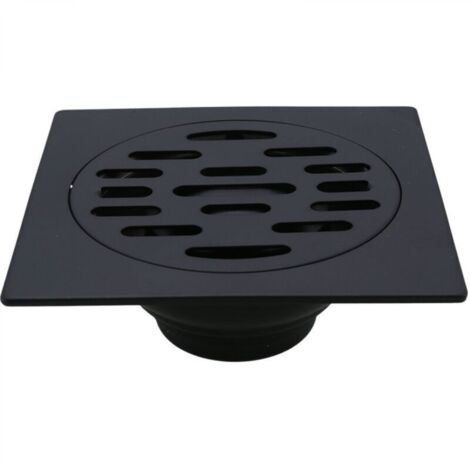 Black-Deodorant Siphon de sol pour salle de douche Siphon de sol en acier inoxydable Lavabo de salle de bain Siphon de sol Machine à laver Toilettes Douche Siphon de sol de cuisine (Siphon de sol ordi