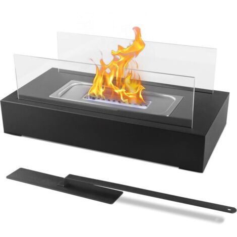 Cheminée de table pour balcon, décoration, intérieur et extérieur, ambiance feu de camp, Noir (1/4)