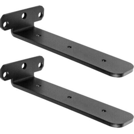 2 Pièces Equerre Etagere Murale Equerre Charge Lourde, Équerre Étagère Metal Noir, 200MM Support Étagère Murale Forme en L, Fixation Flottante Support avec Vis (1/4)