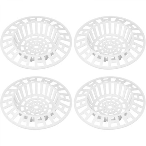 Crépine d'évier en plastique pour cuisine et salle de bain – Blanc (lot de 4) (1/4)