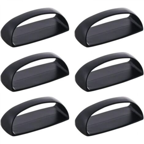 Lot de 6 poignées autocollantes pour tiroirs, portes coulissantes, fenêtres en verre, armoires, sans perçage, 6 pièces/ensemble (noir) (1/4)