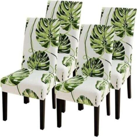 4 Pièces(Monstre) , Housse de Chaise Extensible , Moderne Housse de Chaise Salle à Manger,Amovible Lavable Couverture Protection de Chaise pour Salle à Manger Hôtel,Cuisine,Décor de Restaurant (1/4)