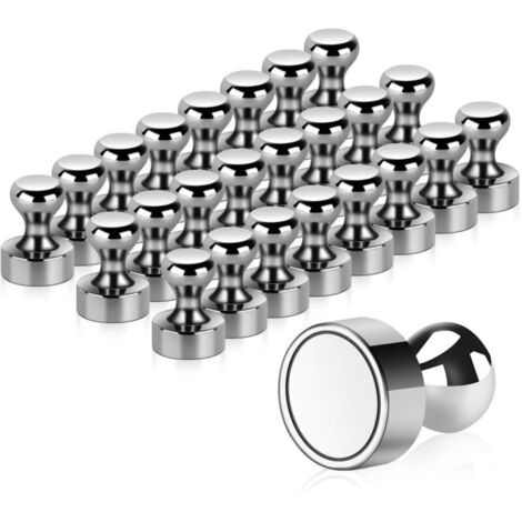 Aimant, 24PCS Magnet Métalliques Aimant Puissant 12x16mm - Aimants en Acier Inoxydable Aimants Frigo pour Tableau D'affichage, Réfrigérateur etc