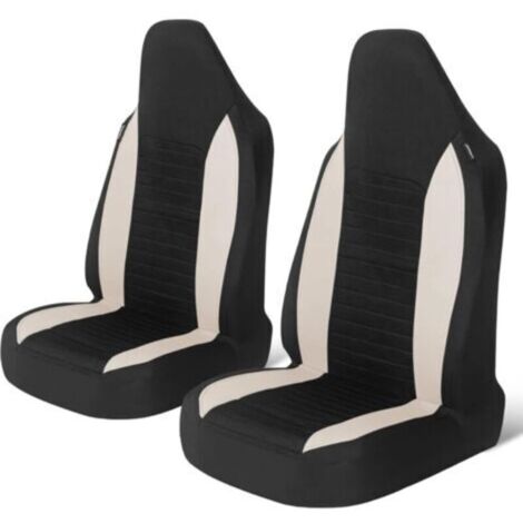 Housses de siège avant de voiture, 2 pièces, protections de siège de voiture universelles pour voitures, camions, SUV,Beige (1/4)