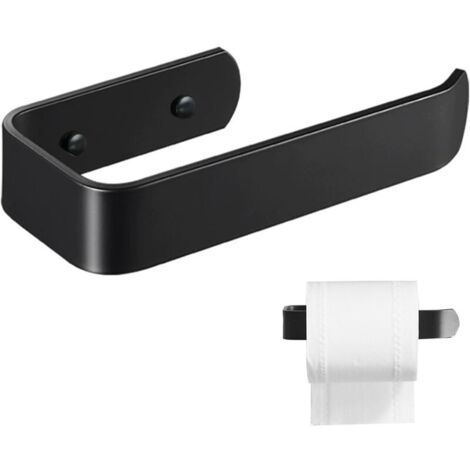 Porte-Papier Toilette Murale : 18cm, Alliage d'Aluminium Mat Noir – Perçage avec Vis Fixes, Stable (1/4)