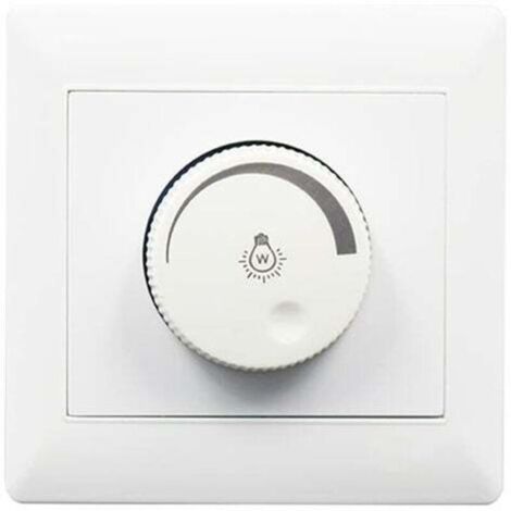 Variateur mural 1ps, panneau de contrôleur de lumière rotatif à bouton-AC180-265V-blanc (1/4)