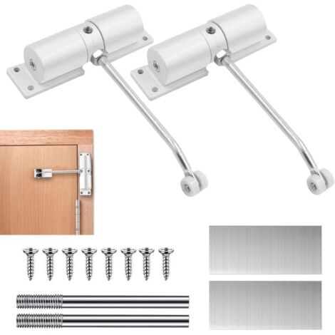 2 Pièces Ferme Porte Automatique, Réglable Ferme Porte à Ressort pour Portes Jusqu'à 40 kg, Groom Fermeture Porte avec Tige de Réglage (1/4)