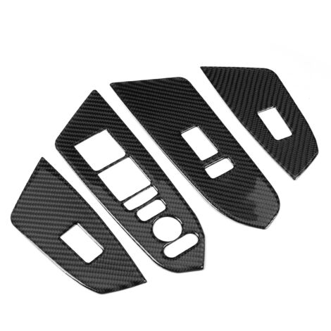 Ensemble de 4 garnitures de panneaux de commande de vitres intérieures de voiture en fibre de carbone, compatibles avec Honda CRV 2016-2019 (1/5)