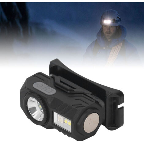 Lampe frontale à détecteur de mouvement Lampe LED magnétique
à modes multiples et haute luminosité avec bandeau et clip pour l'extérieur Noir,DUBUNS