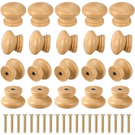 20 pièces boutons de tiroir en bois boutons en bois boutons d'armoire ronds inachevés env. Boutons de tiroir de meubles de 2,7 cm, mini bouton de tiroir en bois, poignées en bois pour tiroirs de comm,
