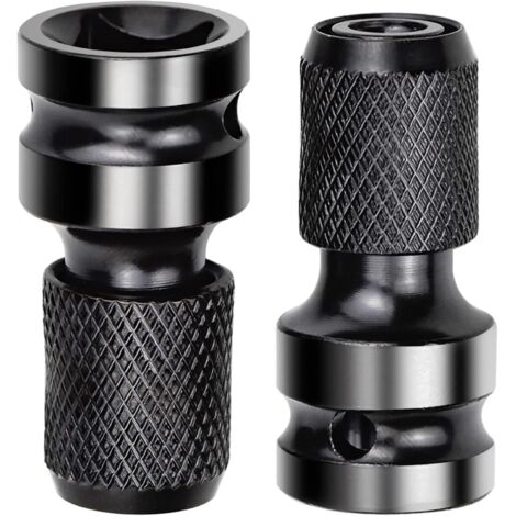 Aougo – Adaptateurs de douille 1/2" carré à 1/4" – 2 pièces – Acier au chrome vanadium – Longueur 5 cm – Pour clés à chocs et perceuses (1/5)