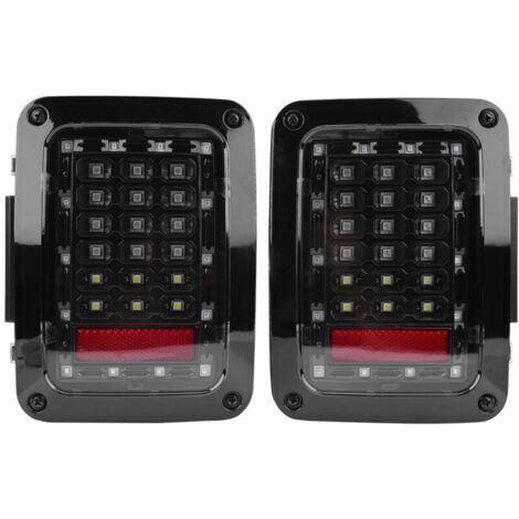 Une paire de feux arrière LED automatiques avec frein pour Jeep Wrangler JK 07 16,de DEBUNS