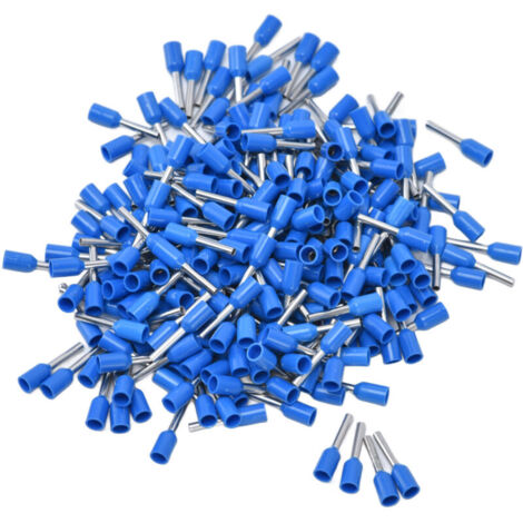1000Pcs Bornes à sertir isolées pour broches électriques 20 AWG Kit de connecteurs d'extrémité de cordon E7508 Bleu,DUBUNS