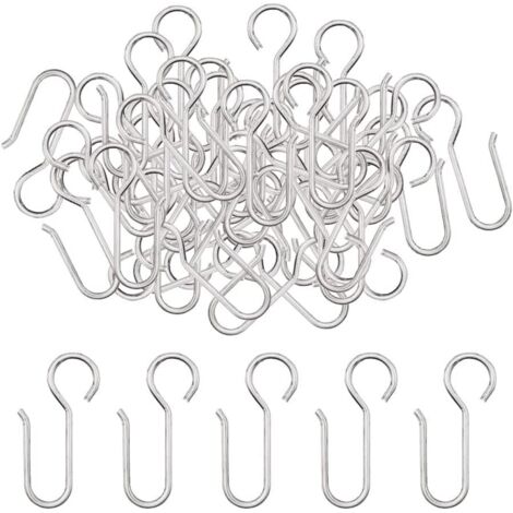 Ersandy – Crochets en métal zingué pour rideaux – Lot de 40 pièces – 50x2,5mm – Résistants à la rouille et aux UV – Pour tringles classiques (1/5)