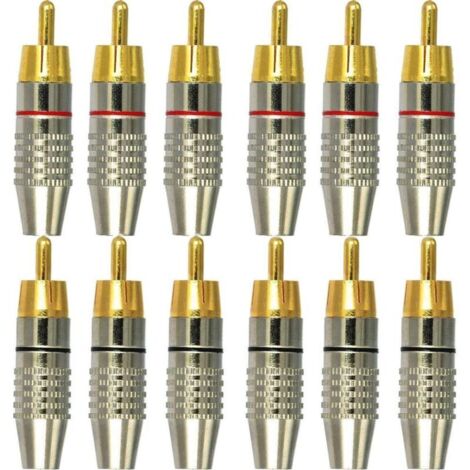 12Pcs RCA Connecteur male,Connecteurs Audio vidéo RCA,RCA Terminal connecteur Audio,RCA connecteur à sans soudure,Connecteurs RCA Plug Jack