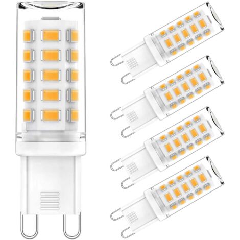 Ampoules LED G9, 3.5W Equivalent 35W Halogène Lampe, Blanc Chaud 3000K 400LM Non Variable Sans Scintillement AC/DC 220-240V pour Chambre Salon Cuisine Jardin, Paquet de 5 (1/5)