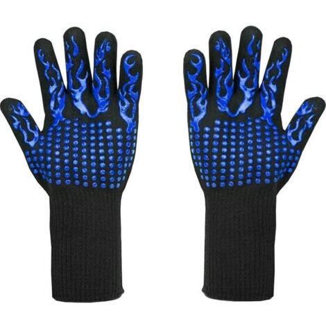 Gants de barbecue résistants à la chaleur jusqu'à 800 °C – Gants résistants aux coupures L5 – Gants de cuisine de qualité supérieure pour BBQ, cuisiner, pâtisserie et soudure (1 paire de 33 cm),de DEB