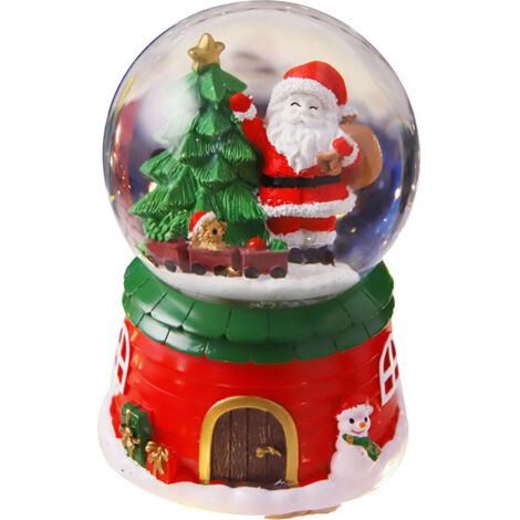 Jeffergarden Bote à musique de nol, décoration musicale de nol, artisanat en résine pour étudiants et enfants, grand Train d'ours avec lumières de neige, musique, 2022 (1/5)