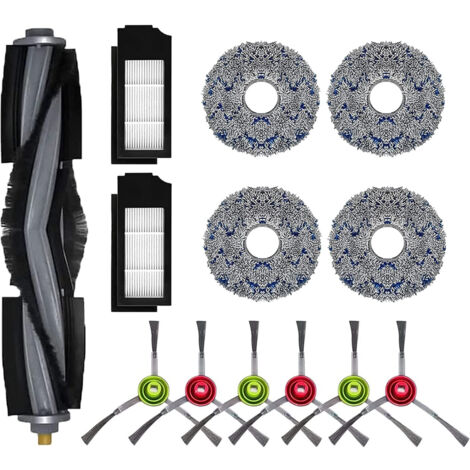 Kit d'accessoires Rechange pour Ecovacs Deebot X1 Omni, X1 e Omni, X1 Turbo, T10 Turbo/Omni Robot Aspirateur, 1 Brosse, 2 Filtres, 6 Brosses Latérales, 4 Chiffons Serpillères (1/5)