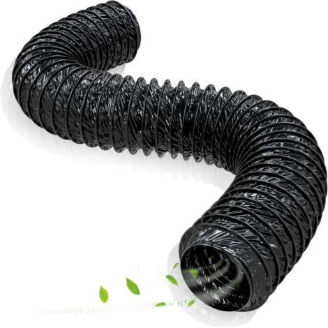 PVC Tuyau d'évacuation d'air, Tuyau de Ventilation Flexible Ø 150mm/ 152mm Max. Longueur 4m Tuyau d'aspiration Noir pour Climatisation Sèche-linge Hotte aspirante (1/5)