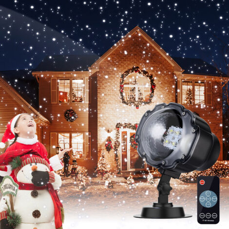 Jeffergarden Lumières de chute de neige LED, projecteur LED, lumières de chute de neige pour jardin, lumière LED rotative en flocon de neige (1/5)