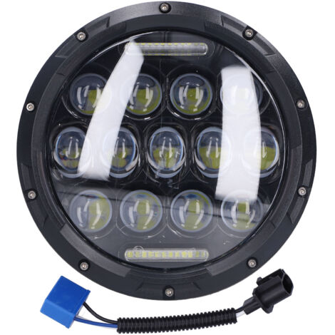 Jeffergarden 7in 12V LED Moto Phare 6000K 3000LM Phare tanche Universal Fit pour Jeep Wrangler (1/5)