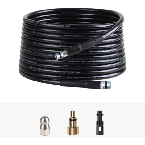 15M Déboucheur Canalisation pour Nettoyeur Haute Pression Kärcher, avec Buse à Jet et Buse Rotatif, Kit Professional avec Adaptateurs pour Karcher K2/K3/K4/K5/K6/K7 Accessoire (1/5)