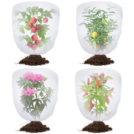 Lot de 4 filets de jardin antiparasitaires avec cordon de serrage,,Filet anti-oiseaux pour la protection du jardin – Moustiquaire Tomate Housse de protection pour plantes de jardin pour légumes myrtil (1/5)