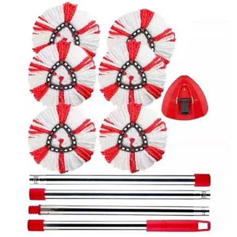 6 pièces Turbo Rotating Mop Parts Replacement Heads - Cleaning Mop Head for EasyWring&Clean (1/5)