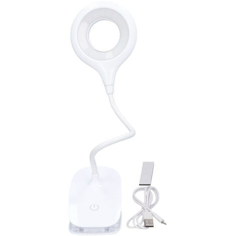 GARRYFIZH Lampe de bureau LED rechargeable par USB, à pince, 3 modes d'éclairage, réglage tactile progressif, idéale pour le bureau ou la chambre.