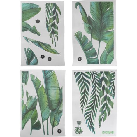 Jeffergarden Autocollants muraux à motifs de plantes vertes, sparadrap muraux pour enfants, chambre de bébé, décor de salon et de bureau (1/5)