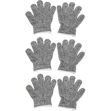 GARRYFIZH 3 paires de gants résistants aux coupures pour enfants Gants de protection de sécurité pour le travail des enfants pour le jardinage