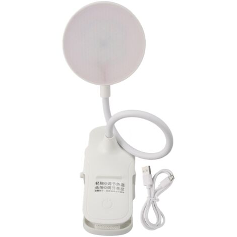 GARRYFIZH Lampe de bureau LED à col de cygne flexible, 3 niveaux de luminosité, pince de serrage, rechargeable, idéale pour les chambres d'étudiants et les bureaux.