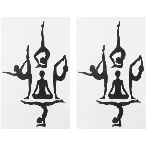 Jeffergarden Autocollant Mural de pose de Yoga, 2 ensembles, motif artistique, décoration murale pour salon, chambre à coucher, étude (1/5)