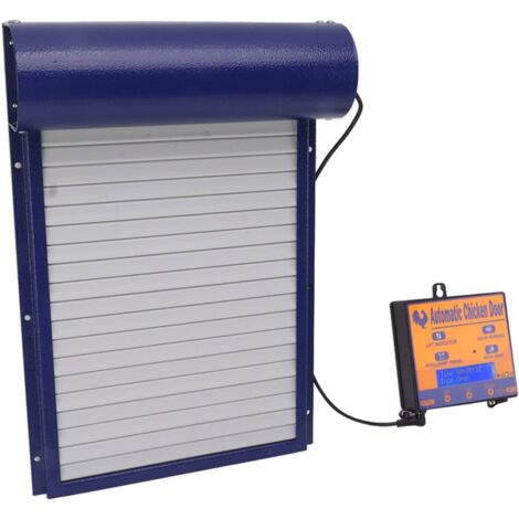 Jeffergarden Ouvre-porte automatique de poulailler à énergie solaire avec minuterie de capteur de lumière et télécommande Bleu (1/5)