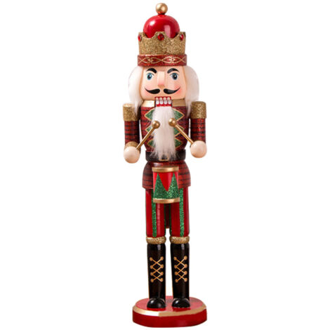 Jeffergarden Ornements de soldat Casse-Noisette 38 cm Figurine Casse-Noisette Ornements en bois pour la maison Décoration de fête de Nol Cadeaux du Nouvel An pour les enfants (1/5)